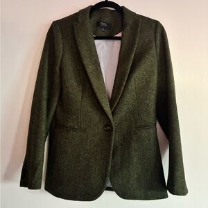 J Crew green wool blazer